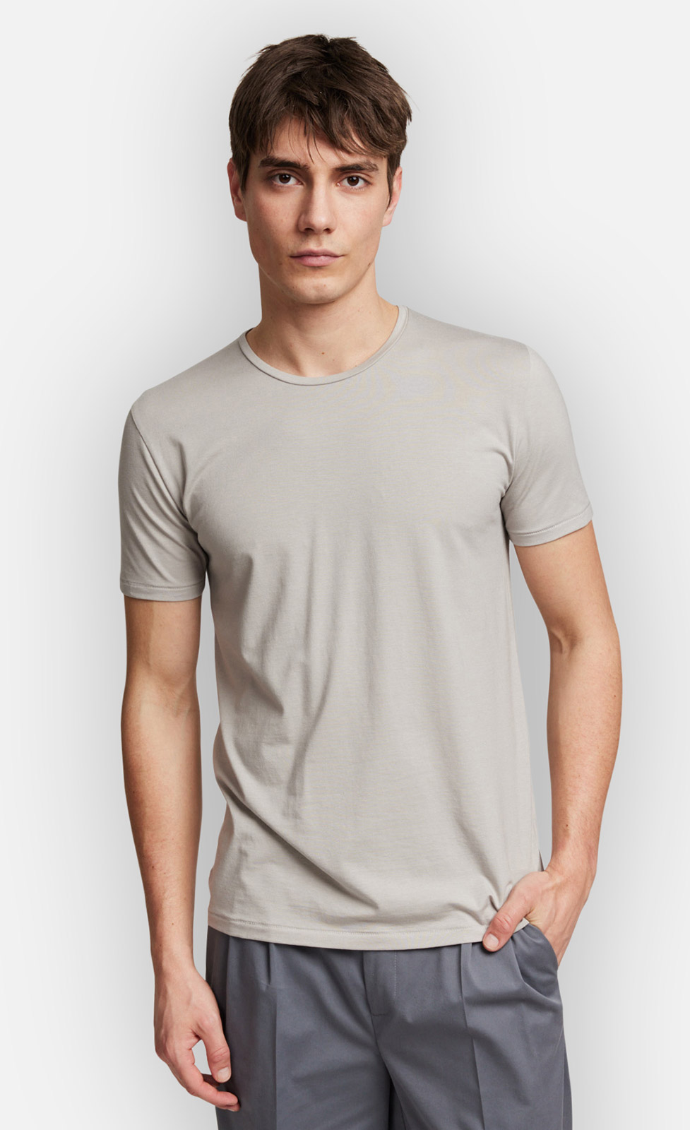Hero - Rundhals T-Shirt aus Baumwolle-Modal-Mix